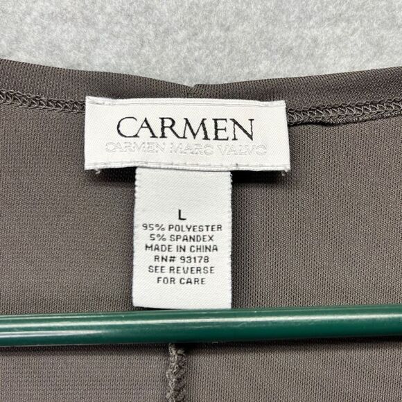 Y2k Carmen Marc Valvo Open Draped Cardigan Wrap Gray size L Stretch - Picture 2 of 8